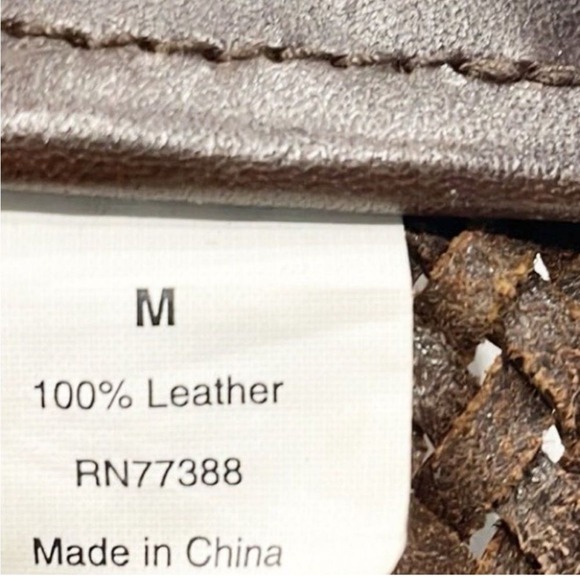 Vintage Y2K J. Crew Braided Woven Genuine‎ Leather Wide Belt Women's Sz M Brown - Picture 6 of 10